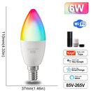 Tuya Rgb Bulb Smart Gu10 C37 A60 T37 E14 E27 B22 Light Dimmable Wifi Led Magic Lamp 85V-265V Work With Alexa Google Home