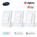Zemismart 1 2 3 6 Gang Zigbee Smart Light Switch 4x4 4x2 Push Button Wall Switch Work with Tuya Smart Life app Alexa Google Home