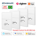 Zemismart Zigbee Smart Brazil Socket with Light Switch 10A 20A Outlets with Type-C Charging Port Work with Tuya Home APP via M1