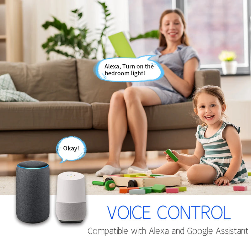 Tuya WiFi US Smart Light Switch Wall Touch Switch  Neutral wire/No Neutral wire Required 120 Type Work with Alexa, Google Home