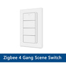 Zemismart 4 Gang Zigbee Wireless Smart Scene Switch With One Click On Off Push Button Switch Work with Tuya APP