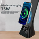 LED Desk Lamp with Wireless Charger USB Powered Dimmable Table Lamp with Clock Alarm Desk Lamps for Home Office Bedroom Bedside