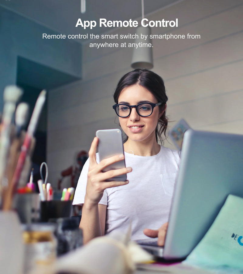 Tuya WiFi US Smart Light Switch Wall Touch Switch  Neutral wire/No Neutral wire Required 120 Type Work with Alexa, Google Home