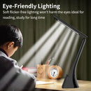 LED Desk Lamp with Wireless Charger USB Powered Dimmable Table Lamp with Clock Alarm Desk Lamps for Home Office Bedroom Bedside